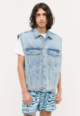 Męska Kamizelka Jensowa Mustang Florida Vest Denim Blue 1015160 5000 212